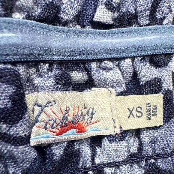 Faherty Womens Margarita Strapless Maxi Dress Sz XS 100% Linen Blue Coastal Boho - Picture 7 of 16